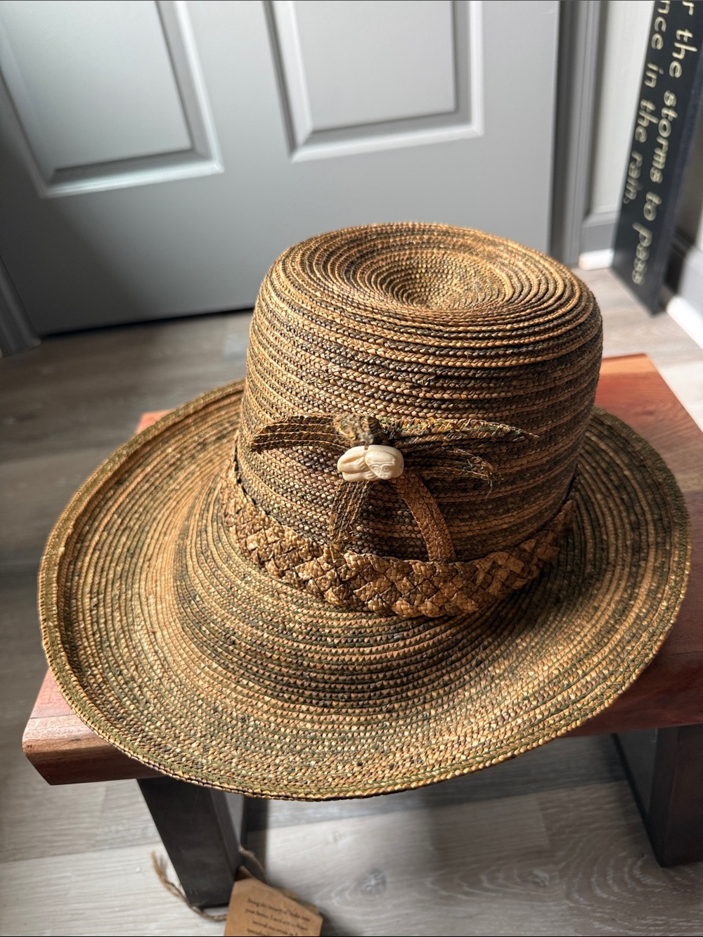 Braided Straw Sun Hat in Brown - Lightweight Women's Beach Hat